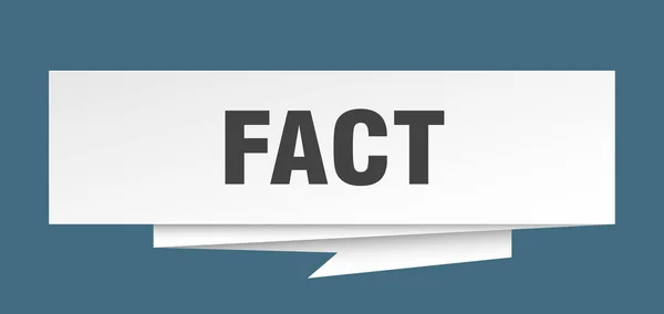 Faktenzeichen Fact Paper Origami Sprechblase Faktentag Faktenbanner — Stockvektor