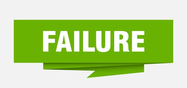 Selhání Přihlášení Neúspěch Papíru Origami Bublinu Chyba Značky Neúspěch Nápis — Stockový vektor