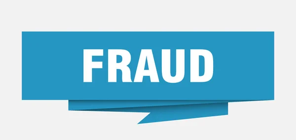 Señal Fraude Papel Fraude Origami Discurso Burbuja Etiqueta Fraude Banner — Vector de stock