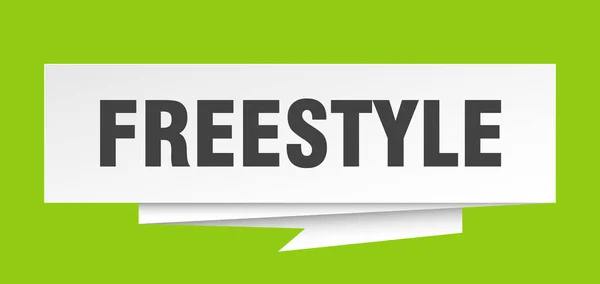Panneau Freestyle Bulle Discours Origami Papier Freestyle Étiquette Freestyle Bannière — Image vectorielle