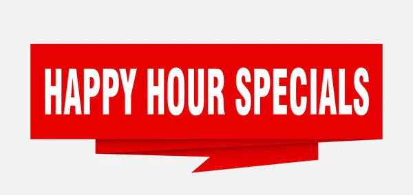 Happy Hour Offres Spéciales Signe Happy Hour Spéciaux Papier Origami — Image vectorielle