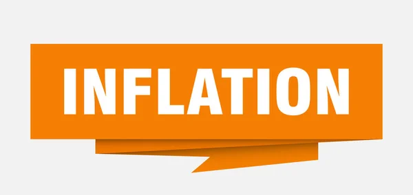 インフレの兆候 インフレ紙折り紙吹き出し インフレのタグ インフレ バナー — ストックベクタ