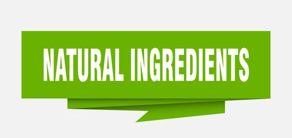 Signo Ingredientes Naturales Ingredientes Naturales Papel Origami Discurso Burbuja Etiqueta — Vector de stock