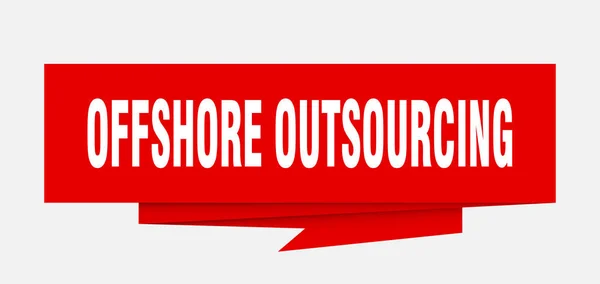 Señal Externalización Alta Mar Offshore Outsourcing Papel Origami Discurso Burbuja — Vector de stock