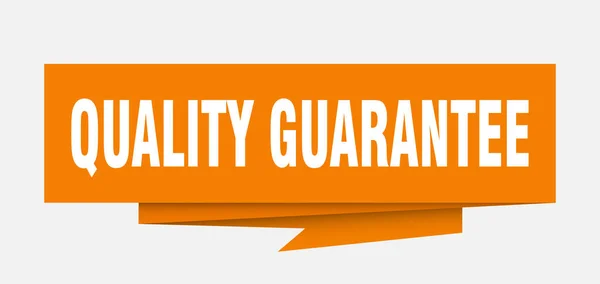 Segno Garanzia Qualità Garanzia Qualità Origami Carta Bolla Discorso Etichetta — Vettoriale Stock
