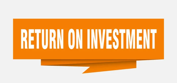Zwrot Inwestycji Znak Zwrot Inwestycji Papieru Origami Dymek Zwrot Inwestycji — Wektor stockowy