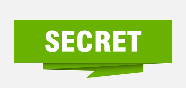 Secret Sign Secret Paper Origami Speech Bubble Secret Tag Secret — Stock Vector