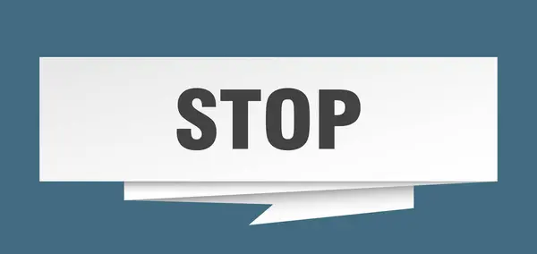 Segnale Stop Fermare Carta Origami Discorso Bolla Stop Tag Stop — Vettoriale Stock