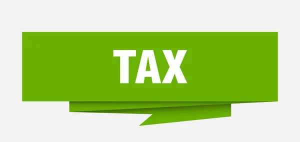 Señal Impuestos Papel Impuestos Origami Discurso Burbuja Etiqueta Impuestos Banner — Archivo Imágenes Vectoriales