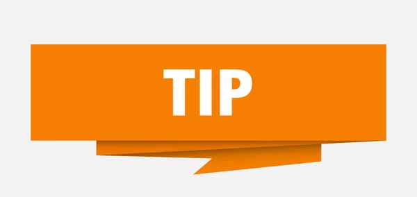 Tip Teken Tip Papieren Origami Tekstballon Tag Tip Tip Banner — Stockvector