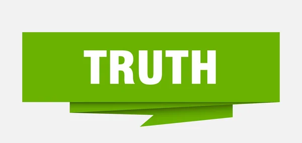 Pravda Znamení Pravda Papíru Origami Bublinu Pravda Tag Pravda Nápis — Stockový vektor