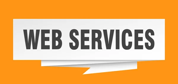 Web Services Zeichen Web Dienste Papier Origami Sprechblase Webservices Tag — Stockvektor