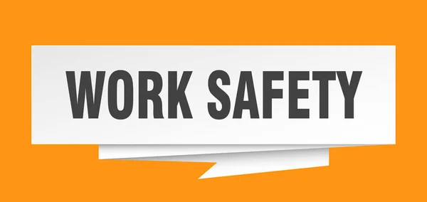 Arbeitssicherheitszeichen Arbeitsschutzpapier Origami Sprechblase Arbeitssicherheitskennzeichen Banner Zur Arbeitssicherheit — Stockvektor