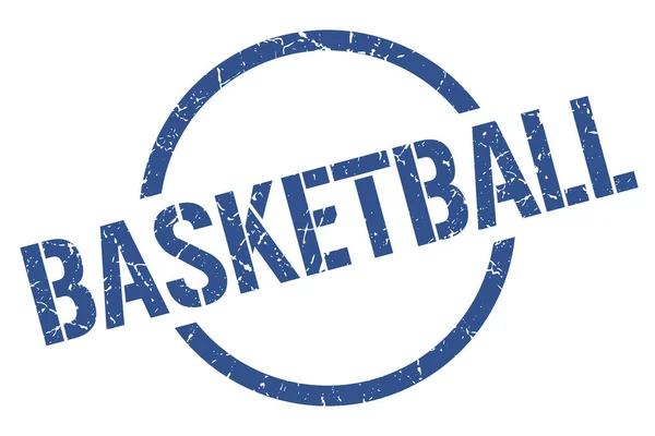 Basket Ball Timbre Rond Bleu — Image vectorielle