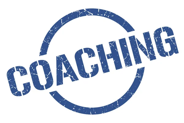 Coaching Timbre Rond Bleu — Image vectorielle