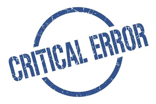 Error Crítico Sello Redondo Azul — Vector de stock