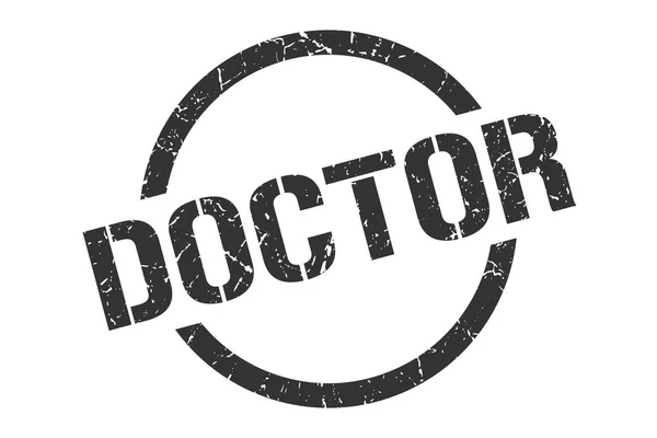 Dokter Zwart Ronde Stempel — Stockvector