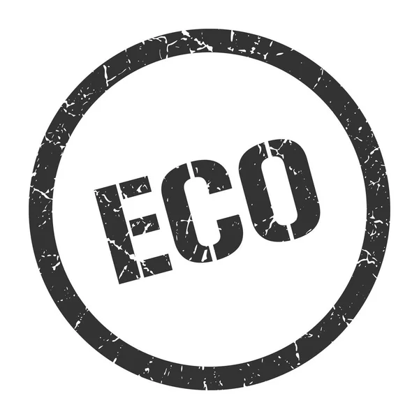 Eco Fekete Kerek Bélyegző — Stock Vector