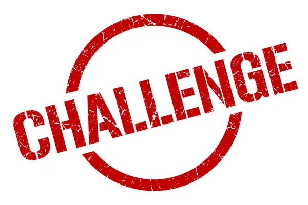 Challenge Röd Rund Stämpel — Stock vektor