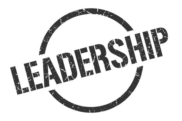 Leadership Timbro Rotondo Nero — Vettoriale Stock