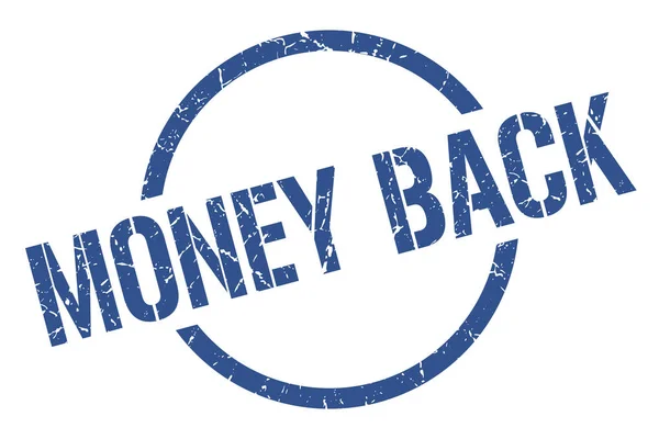 Money Back Blue Stamp — Stock Vector