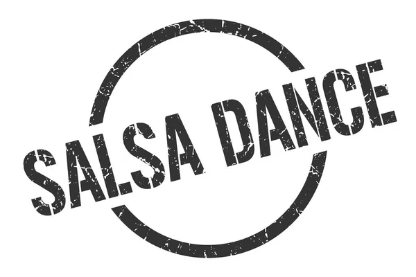 Salsa Dance Timbre Rond Noir — Image vectorielle