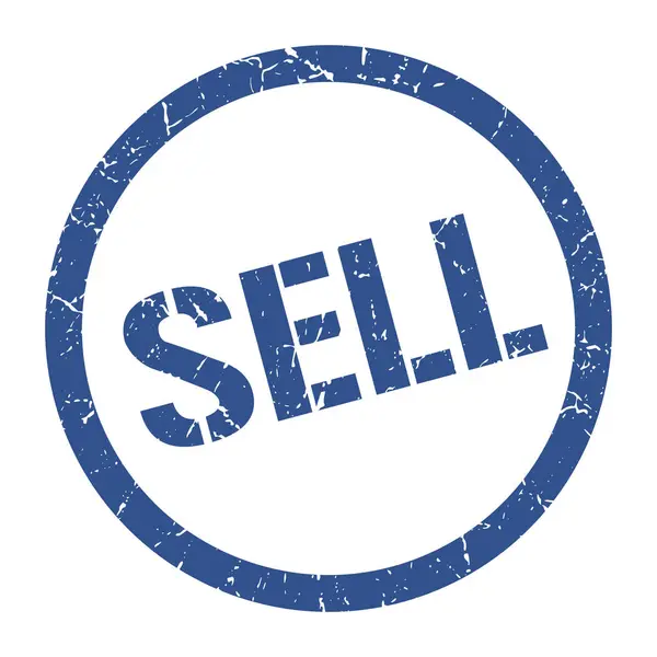 Vender Sello Redondo Azul — Archivo Imágenes Vectoriales