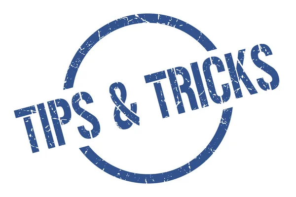 Tips Tricks Blue Stamp — Stock Vector