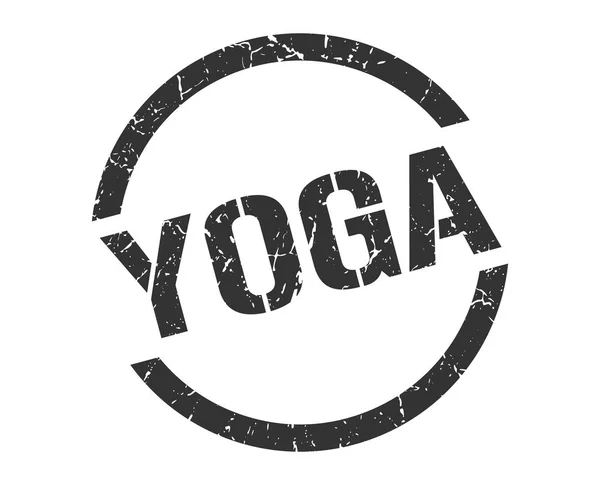 Sello Redondo Negro Yoga — Archivo Imágenes Vectoriales