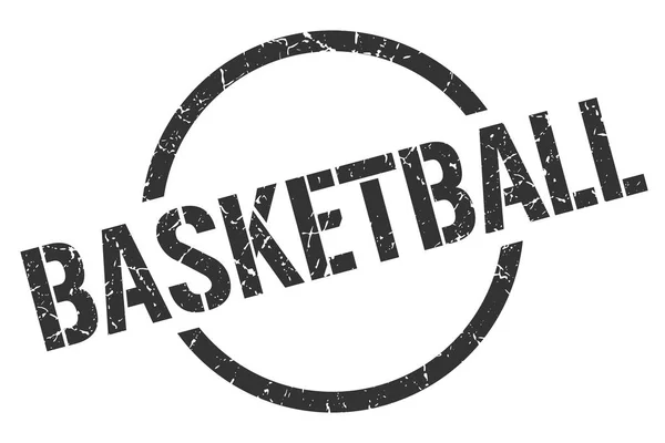 Basketbal Černé Kulaté Razítko — Stockový vektor
