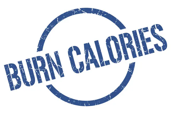 Bruciare Calorie Blu Timbro Rotondo — Vettoriale Stock
