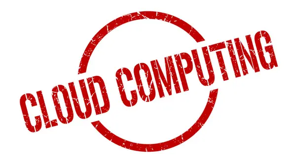 Cloud Computing Roter Rundstempel — Stockvektor