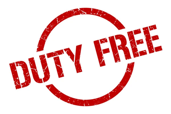Duty Free Kırmızı Yuvarlak Damga — Stok Vektör