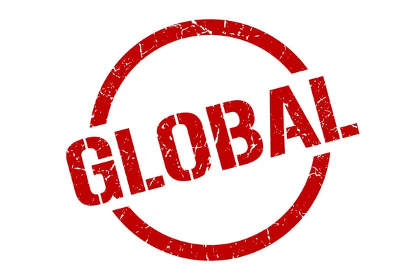 Timbre Rond Rouge Global — Image vectorielle