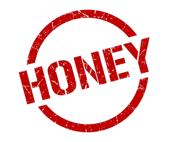 蜂蜜红色圆邮票 — 图库矢量图片