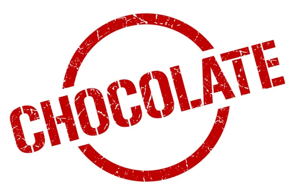 Timbre Rond Rouge Chocolat — Image vectorielle