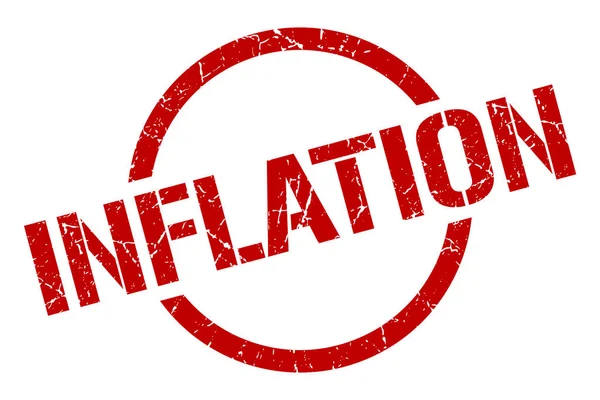 Inflationen Röd Rund Stämpel — Stock vektor
