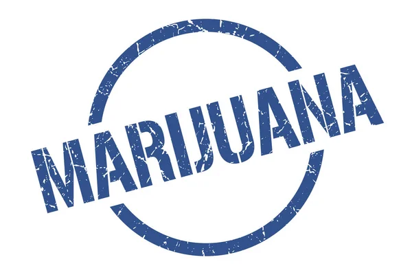 Timbre Rond Bleu Marijuana — Image vectorielle