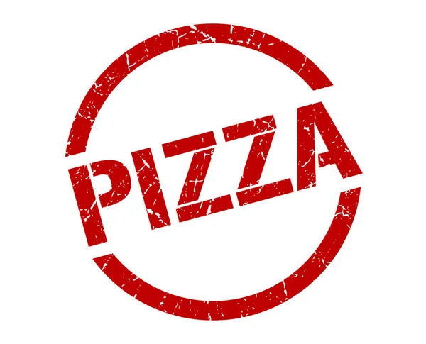 ピザ赤ラウンド スタンプ — ストックベクタ