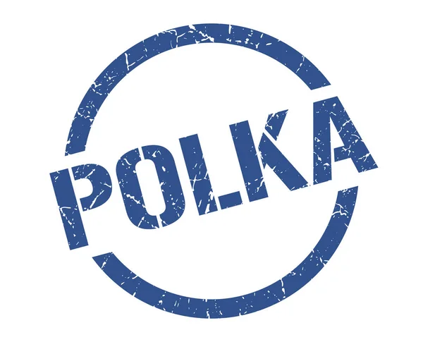 Polka Blå Rund Stämpel — Stock vektor