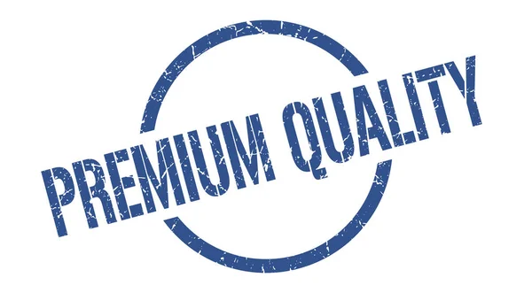 Qualità Premium Timbro Rotondo Blu — Vettoriale Stock