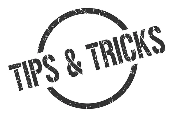 Tips Tricks Black Stamp — Stock Vector