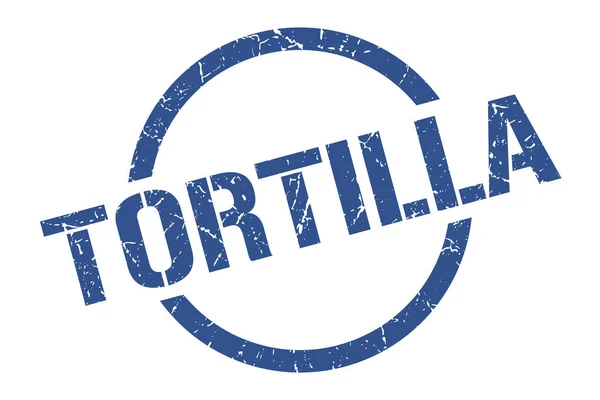 Tortilla Blaue Runde Marke — Stockvektor