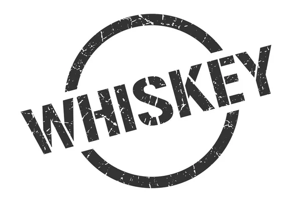 Whisky Czarny Okrągły Znaczek — Wektor stockowy