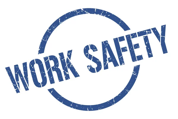 Work Safety Blue Stamp — Stock Vector