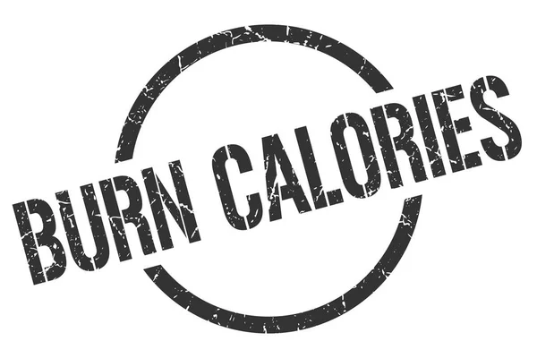 Kalorien Verbrennen Schwarzer Rundstempel — Stockvektor