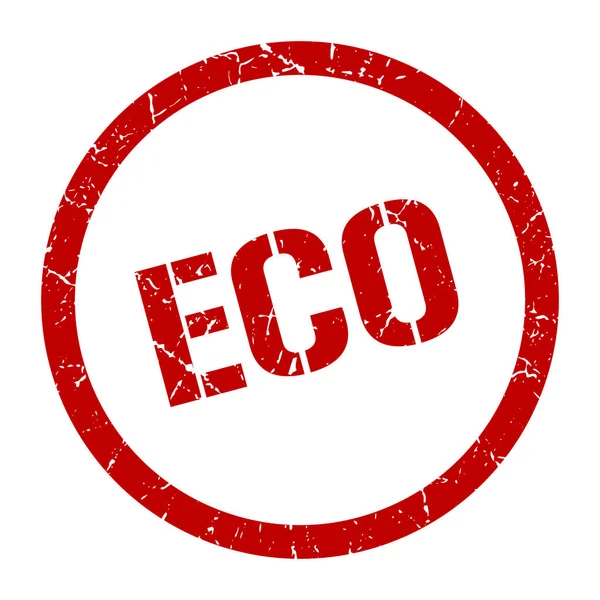 Eco Rojo Redondo Sello — Vector de stock