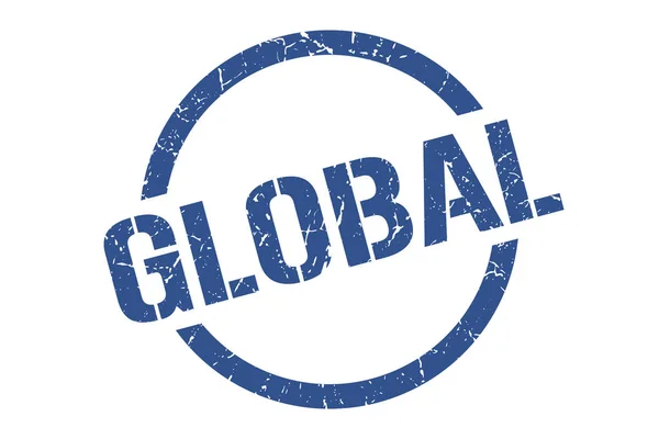 Timbre Rond Bleu Global — Image vectorielle