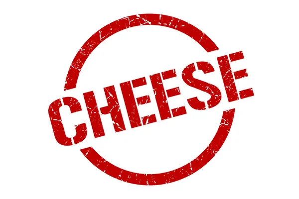 チーズ赤ラウンド スタンプ — ストックベクタ