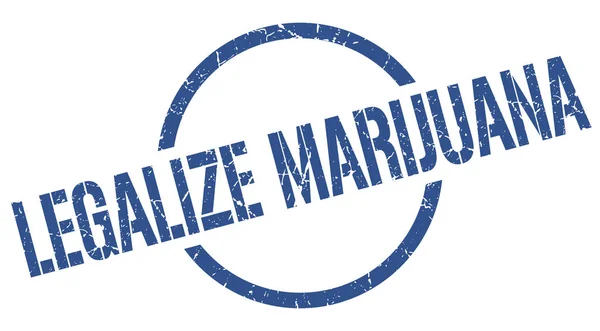 Legalizar Sello Redondo Azul Marihuana — Archivo Imágenes Vectoriales